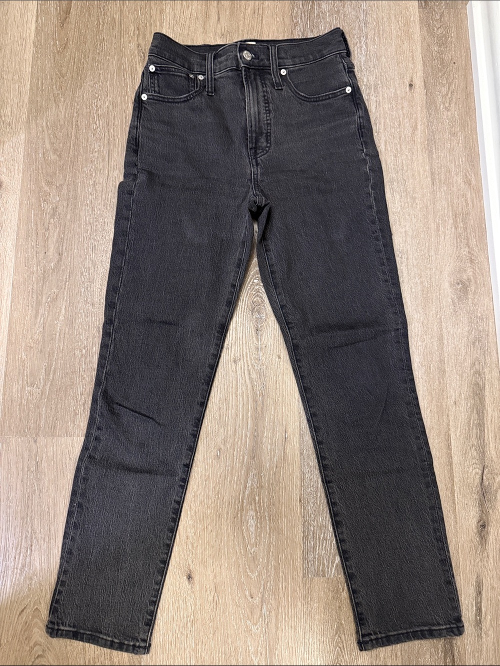 Madewell High-Rise Black Straight-Leg Jeans